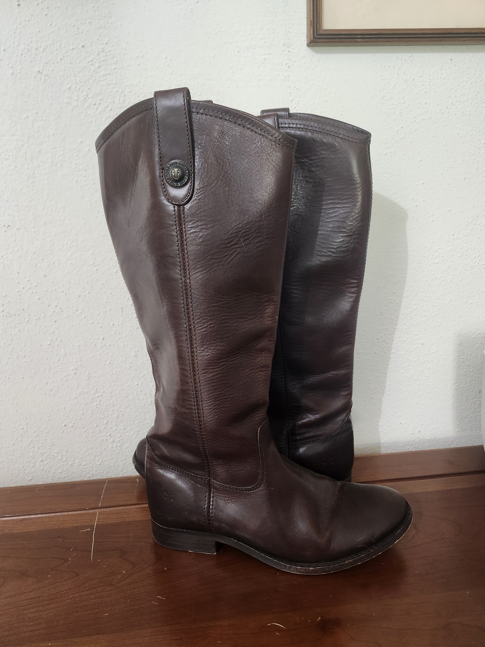 Frye Women's Dark Brown Over-the-Knee Leather Riding Boots